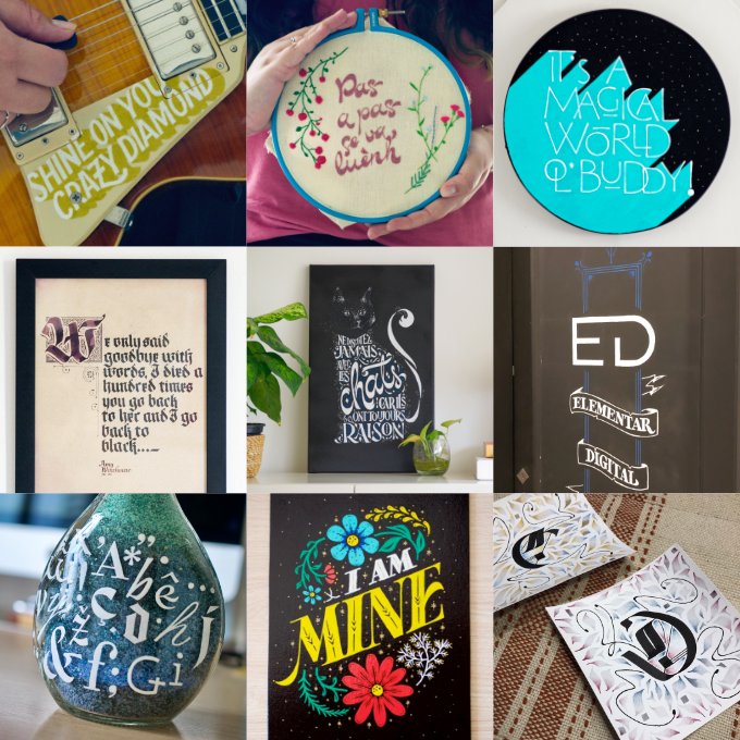 Assorted letterings